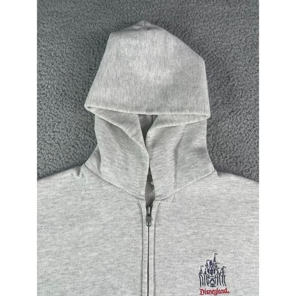 Disneyland Sweater Mens Large Gray Vintage Full Zip Made In USA Cotton Blend - Picture 4 of 12